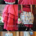 MLLE FRAMBOISE : Robe framboise, jupe à fleur, jupon en organdi, pantalon + chemise fleurs  EWA IWALLA