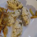 Quenelles de tilapia aux olives et alumettes de patates aux oignons