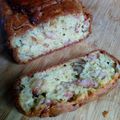 Cake au roquefort, lardons et noix