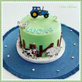 Gâteau Tracteur et animaux de la ferme - Lucas 2 ans - 