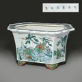 A Rare Large Doucai Hexagonal Jardiniere, Kangxi Six-Character Mark In Underglaze Blue In A Line And Of The Period (1662-1722)