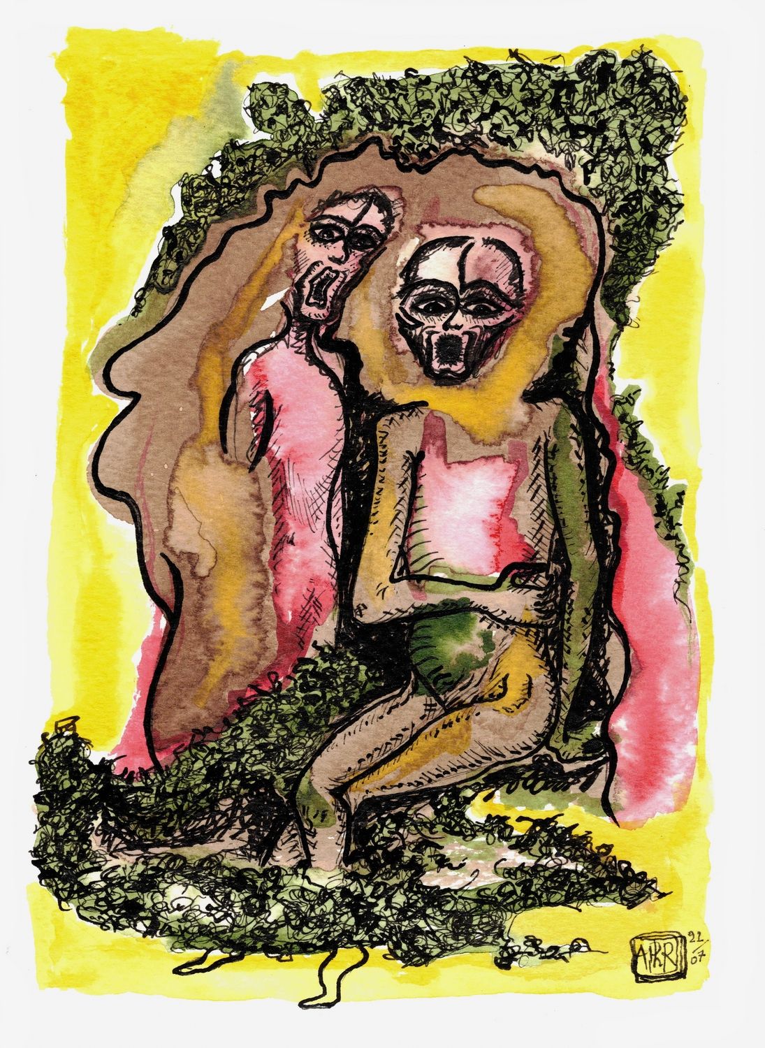 Jours Sombres N°1 - café encres - plume pinceau - Anne Philomène Rollin 2022_ADAGP