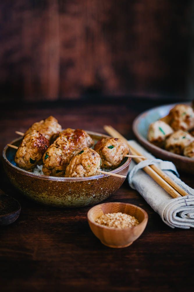 boulettes de poulet, dinde, tsukune, boulettes japonaises, facile, sauce soja, 