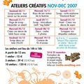 Planning des ateliers