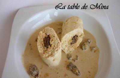 Comme un boudin " poulet aux morilles "