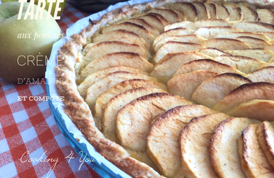 Tarte aux pommes à la crème d'amande et compote de pommes