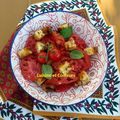 Panzanella aux croûtons de cake grillés 