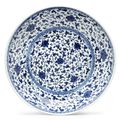 A blue and white 'Lotus' dish, 18th century