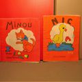 Aux éditions Capendu, encore deux nouveaux petits albums en tissu des années 60, "Nic" et "Minou" !