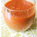 GAZPACHO de TOMATE, BASILIC et PASTEQUE