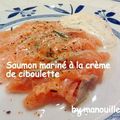 Saumon mariné à la crème de ciboulette