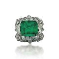 An emerald and diamond ring, by Mouawad