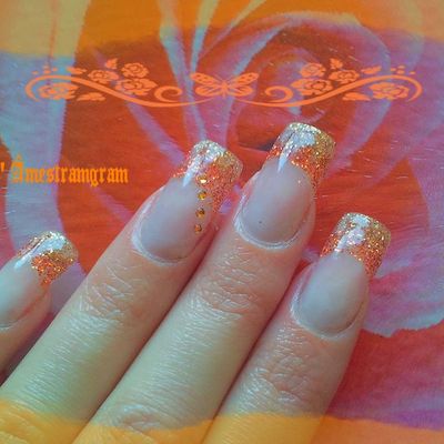 Pose chablon sur moi gel NSI french dégradé pailletés