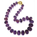 18 karat gold and amethyst bead necklace