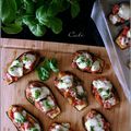 AUBERGINES FAÇON PIZZAS A LA MOZZARELLA & BASILIC