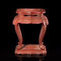 A carved cinnabar lacquer incense stand - Ming Dynasty