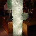 Sculpture lumineuse en verres collés en forme de cactus par Poliarte .Prototype. Vendue