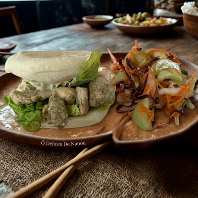 Guà Bào (Sandwich taïwanais dans un pain cuit à la vapeur)