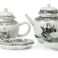 A Group of Six Grisaille Wares, Qianlong period (1736-1795)