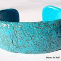 BRA057 - Bracelet esclave en fimo imitation turquoise