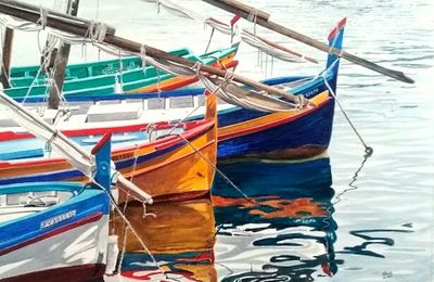 Barques catalanes aquarelle
