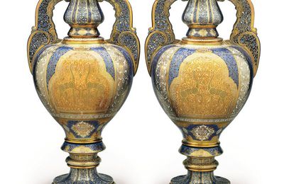 A Pair of Sevres (Louis-Philippe) Porcelain Vases (Vases 'Arabe Feuchere', 2eme grandeur), 1843-1844