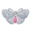 Rare Belle Epoque Conch Pearl Diamond Platinum Butterfly Brooch, Circa 1900