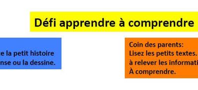 Défis apprendre à comprendre 20 et 21.