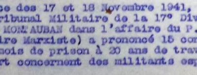 1941 Montauban des membres du POUM condamnés