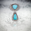 Two turquoise and diamond pendants