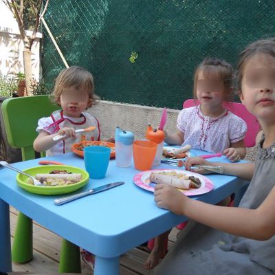 Premier repas en terrasse !