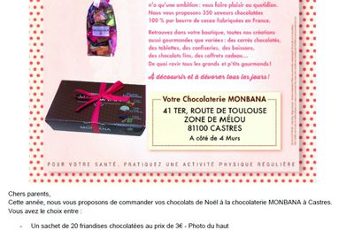 Commande de Chocolats de Noël