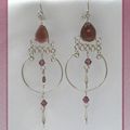 Boucles D'Oreilles Nia Verre Murano Améthyst Argent D'Alpaca Artisanat Pérou