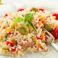 Salade de riz / tomate cerise / thon / gruyère /