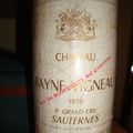 chateau de Rayne Vigneau 1976 sauternes 1er cru classé