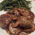 boulettes de veau au marsala et champignons