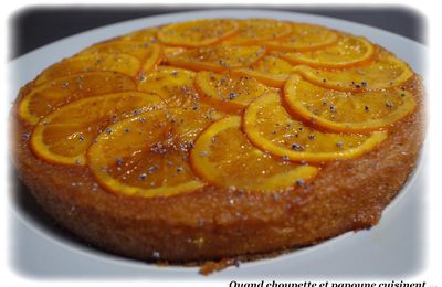 GÂTEAU RENVERSE A L'ORANGE MIEL ET PAVOT