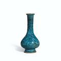 A ‘Cizhou’ painted and turquoise-glazed bottle vase, Ming dynasty 