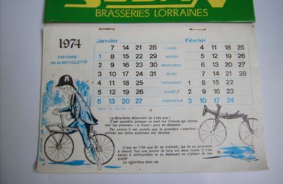 Plaque publicitaire en tôle "Cycliste" (1974)