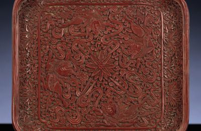 A Ming Yunnan cinnabar lacquer tray, Ming dynasty, 16th century