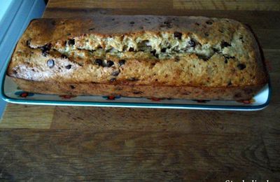 Cake à la banane et pépites de chocolat [ sans oeufs, sans beurre ]