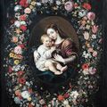 Jan Brueghel le Vieux (1568-1625) et Jan Brueghel le Jeune (1601-1678), La Vierge à l'Enfant dans une guirlande de fleurs 