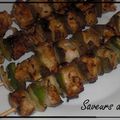 Brochettes de poulet aux poivrons