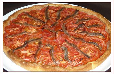 Tarte aux oignons, aux tomates et aux anchois