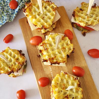 Croque croustillant pomme de terre et mozzarella 
