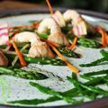 Salade de langoustines aux asperges et aux salicornes