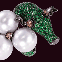 Mario Buzzanca. Crocodile ring with pearls