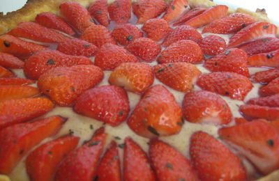 Tarte aux fraises et aux amandes