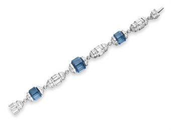 A diamond and aquamarine bracelet, by Verdura, Carvin French