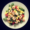 Salade mache-mangue-crevettes